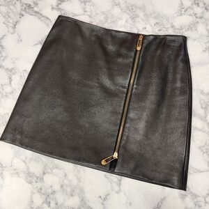 Versace Black Leather Mini Skirt